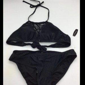 Adore Me Black Halter Bikini Set